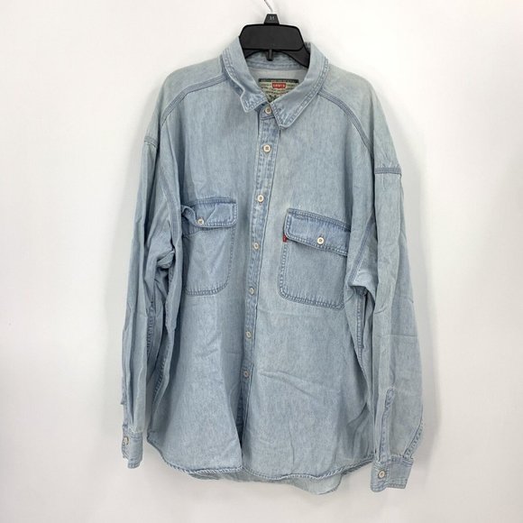 Levi's Other - Levis Denim Shirt Vintage Green Label 1990s Button Front Mens XL